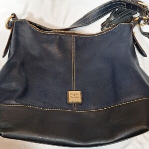 Dooney & Bourke Navy and Black Hobo Bag, See Description For Condition.